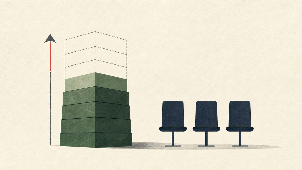 Editorial illustration of an expanded share-cap ceiling beside three added board seats.