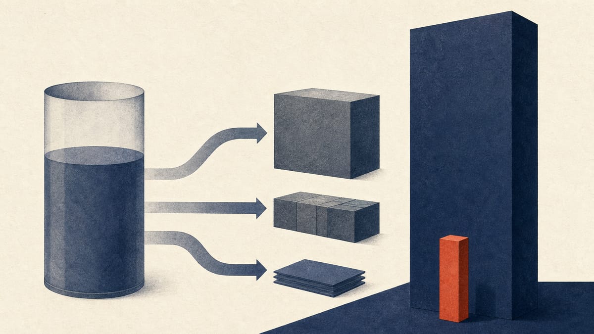 Abstract illustration of deposit, loan and securities flows around a regional bank balance sheet with a rising profit bar.