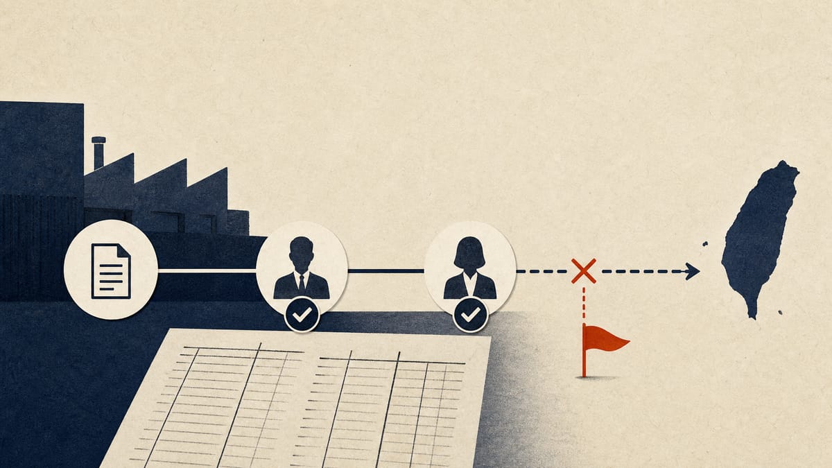 Editorial illustration of a bank transfer approval workflow with missing control checkpoints highlighted.