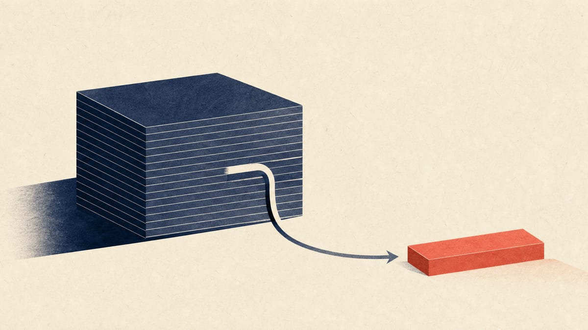 Abstract editorial illustration of a small bond drawdown being taken from a larger funding programme.