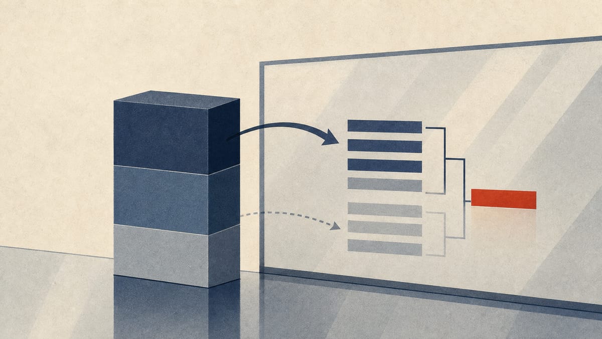 Abstract illustration of equity blocks and yen ledger lines being reclassified.