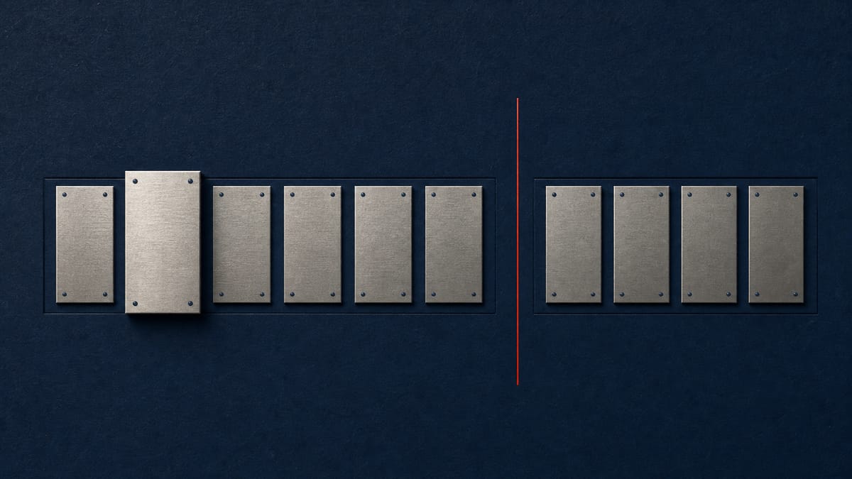 Editorial illustration of two grouped sets of metal nameplates, one set of six and one set of four, representing approved directors and Audit and Supervisory Committee directors.