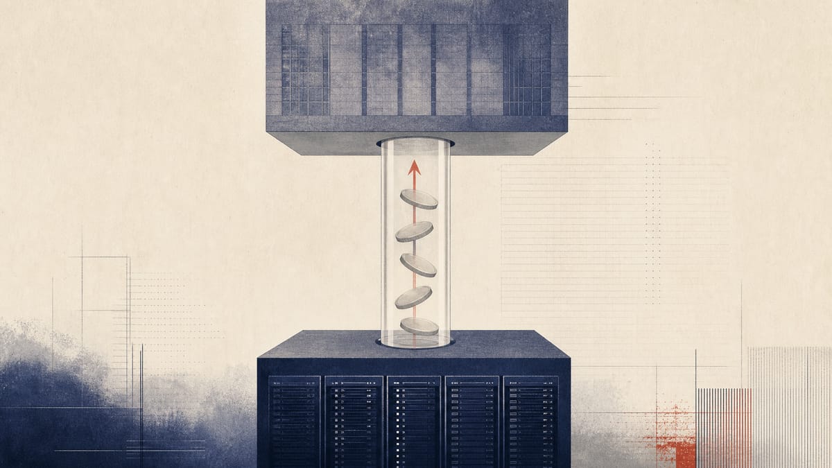 Editorial illustration of cash flowing from a subsidiary to a parent company node.