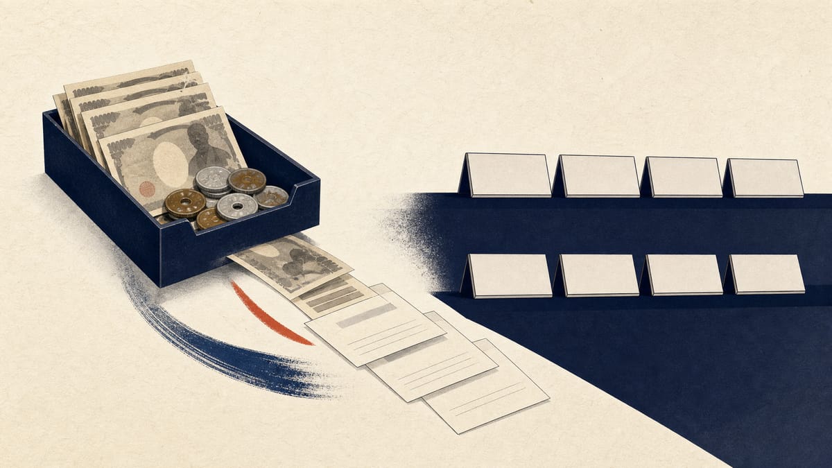 Editorial illustration of dividend cash payments beside empty director and oversight seat nameplates.