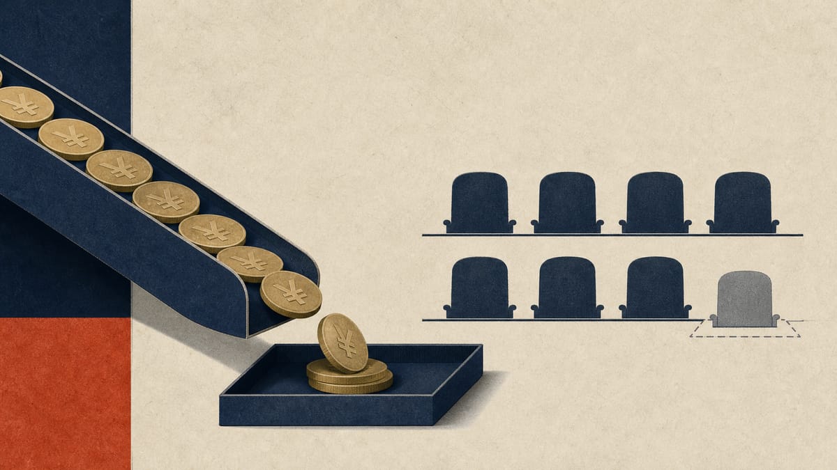 Abstract image of a dividend payout stream beside seven seat markers representing approved director and committee appointments.