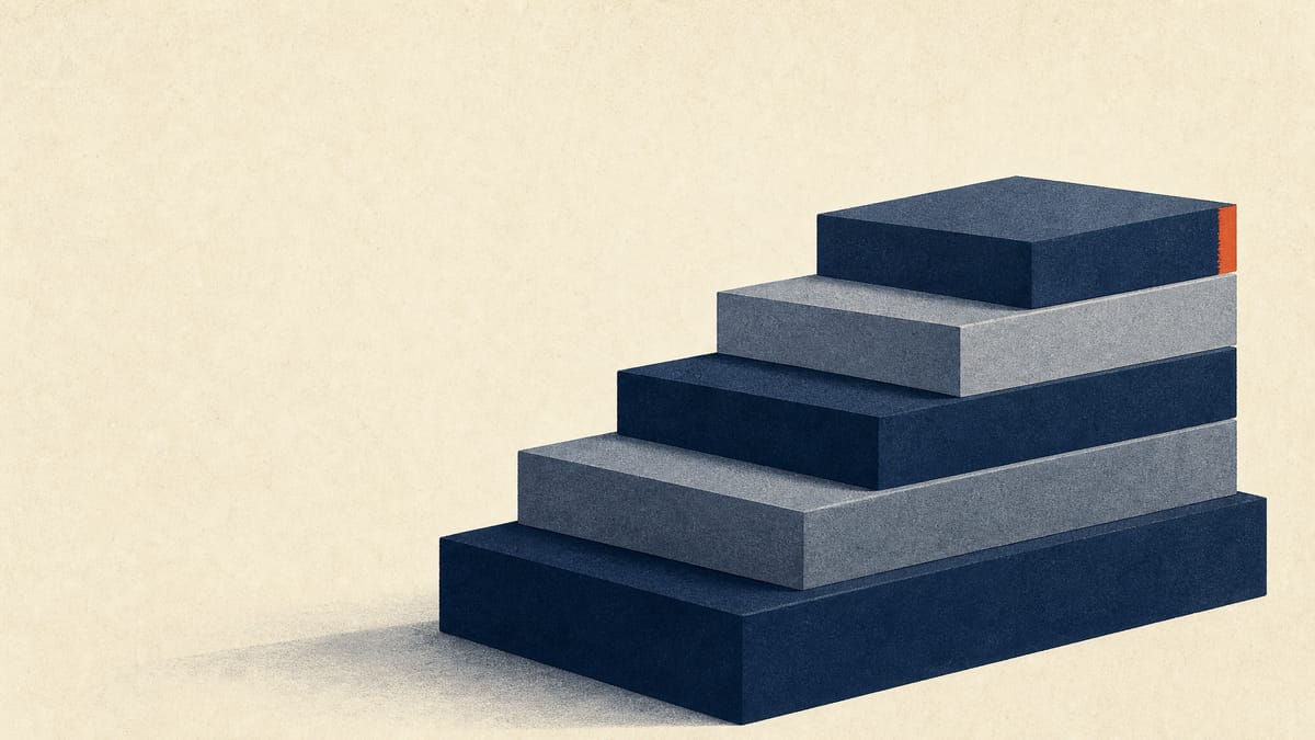 Illustration of stacked, staggered rectangular blocks in navy and grey tones representing tranches of a bond issuance programme.