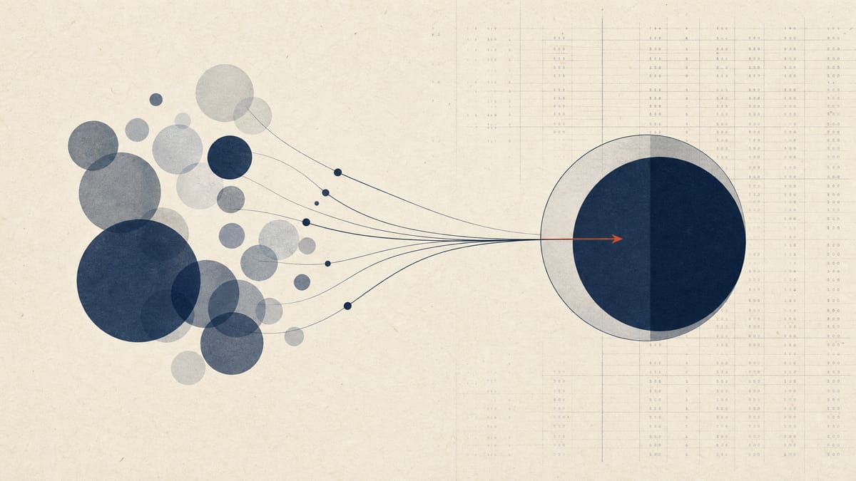 Abstract illustration of overlapping circles and arrows representing shifting Japanese corporate shareholdings moving from public investors into a private holding structure.