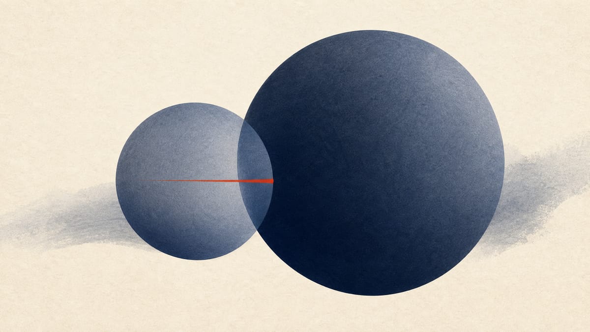 Abstract illustration of two overlapping risk pools symbolizing an insurer transferring underwriting risk into a jointly funded reinsurance vehicle.