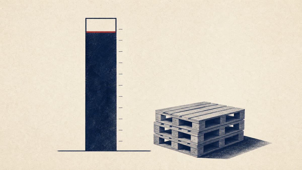 Illustration of an ownership percentage bar approaching full consolidation next to stacked distribution pallets, symbolizing a controlling shareholder completing a buyout.