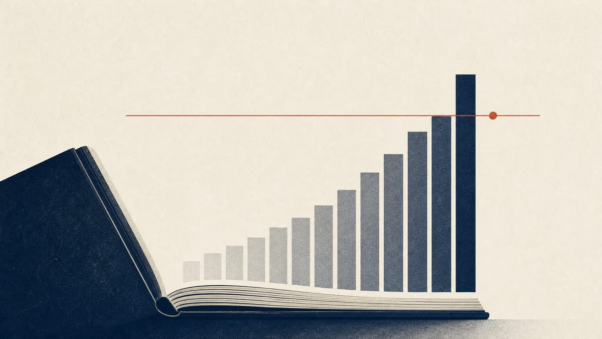 Abstract illustration of a rising bar chart crossing a horizontal ownership-threshold line, representing a shareholder's voting stake moving past a key percentage marker.