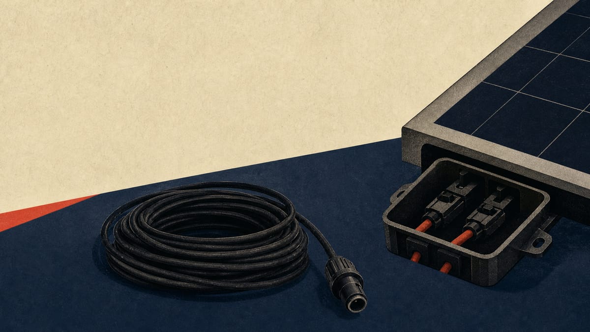 Close-up of a coiled electrical cable and an open junction box on an industrial workbench, representing a components supply dispute.