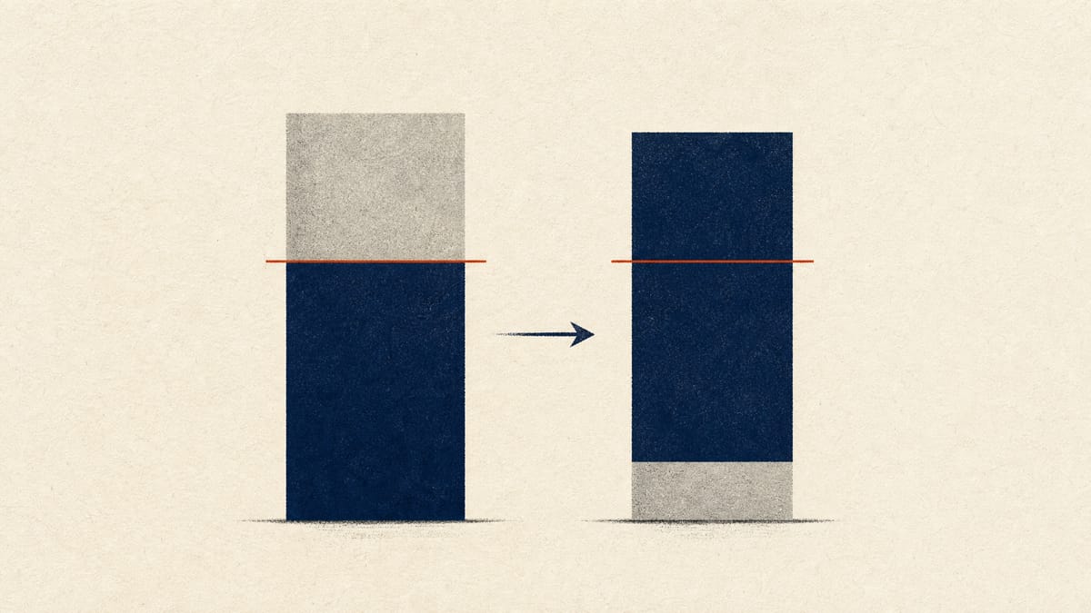 Abstract illustration of ownership blocks shifting from one shareholder to another past a majority threshold line.