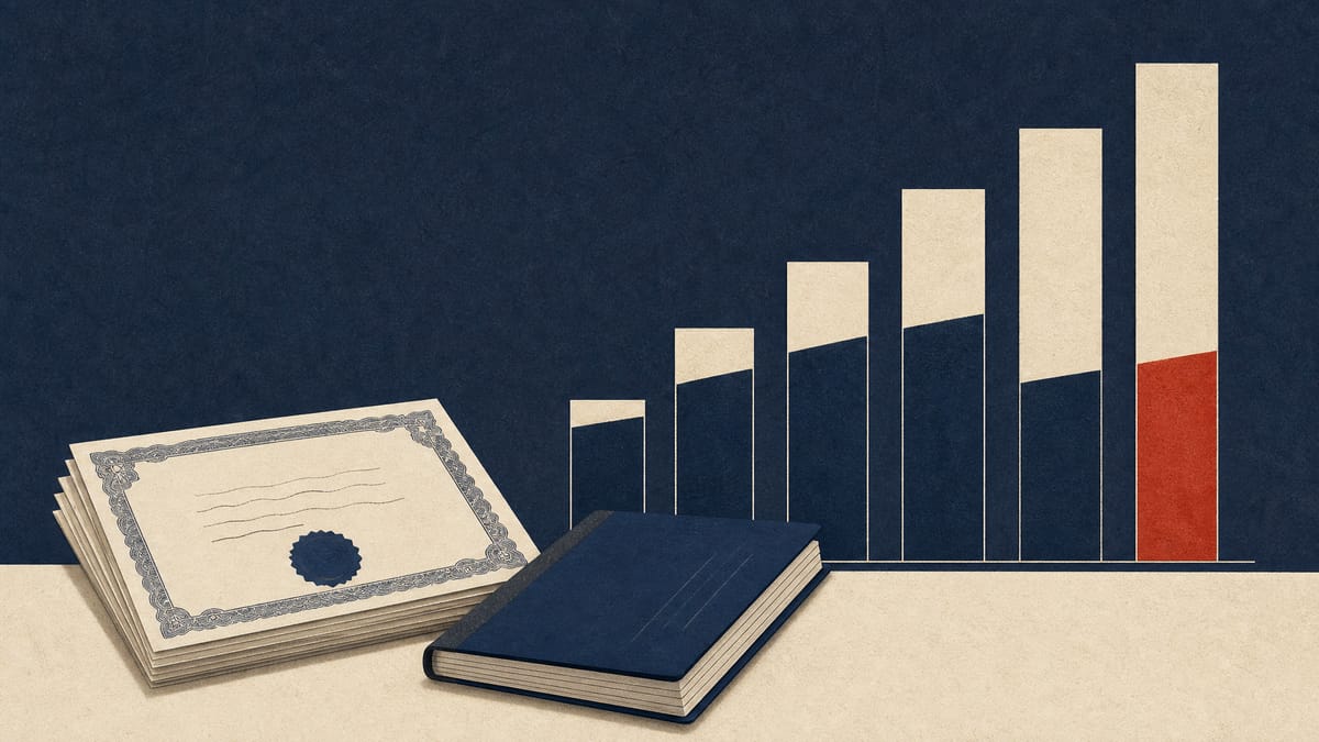 Illustration of stock certificates and a partially filled bar chart representing a company's share buyback progress against its authorized budget.