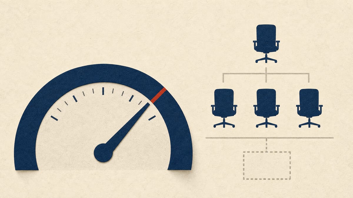 Illustration of an ownership-stake gauge climbing past a threshold line beside an abstract boardroom seating chart, representing an activist investor's rising shareholding and governance proposals.