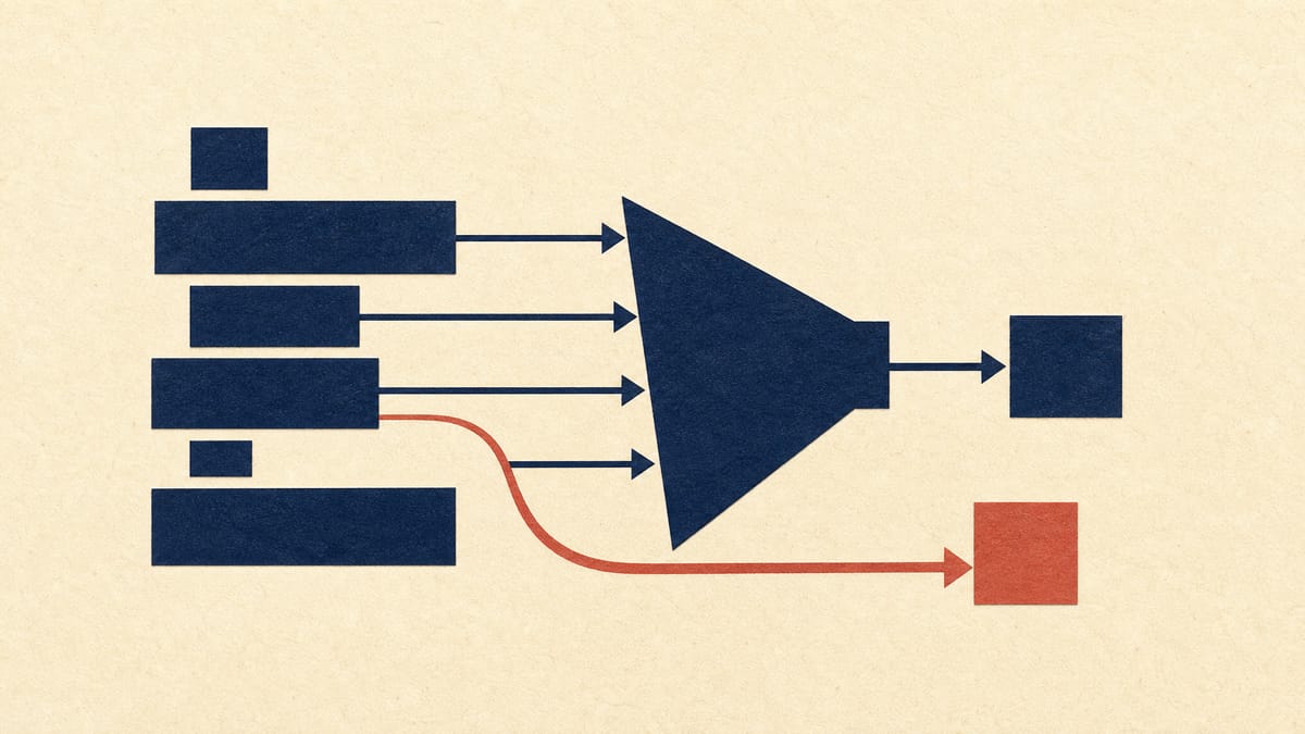 Abstract diagram of shareholding blocks, with one block routed around a central acquisition funnel while others pass through, representing a shareholder carve-out from a tender offer.