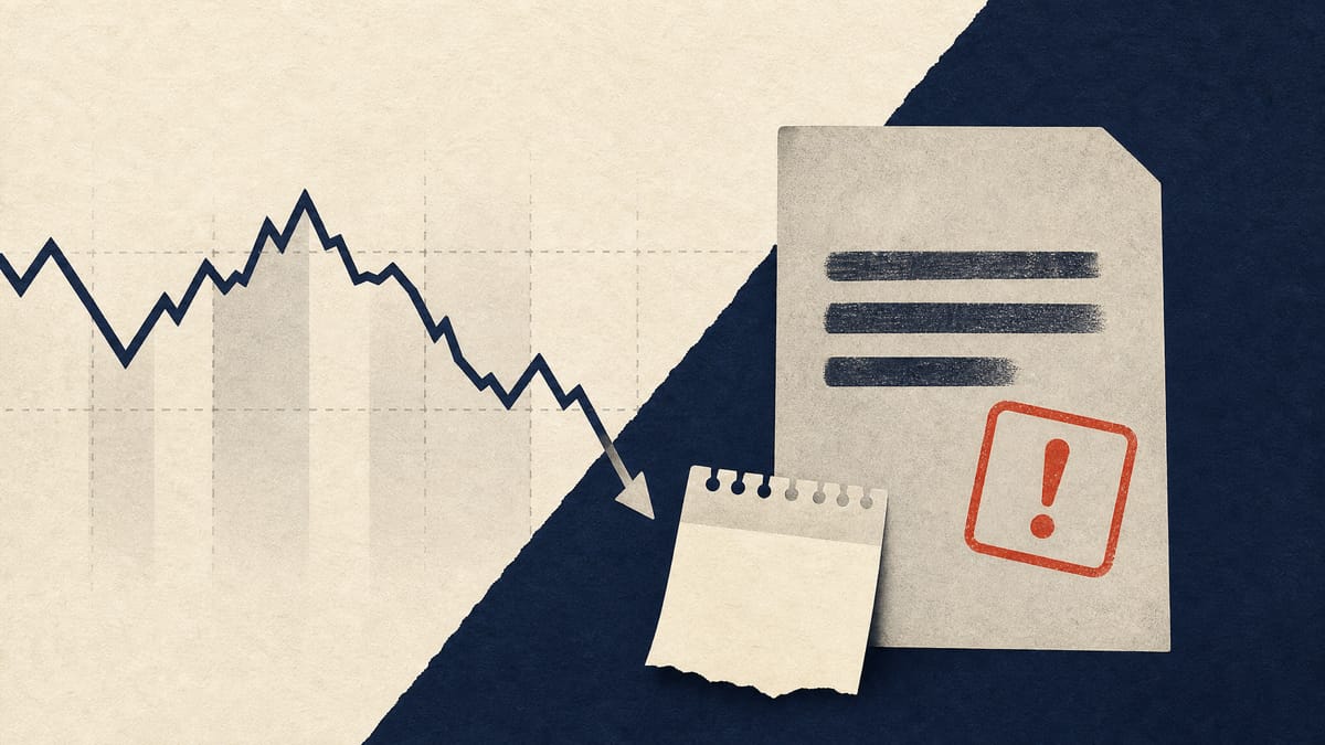 証券インサイダー取引の制裁事案を象徴する、株価チャートが捺印済みの規制文書とマークされたカレンダーの日付に重なるイラスト