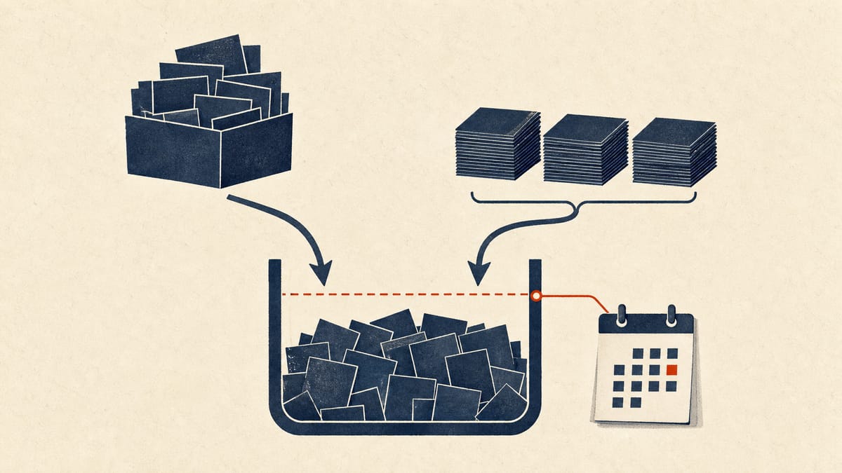 Abstract diagram of two groups of share stacks merging into one container beneath a threshold line, illustrating a tender offer and founder share transfer.