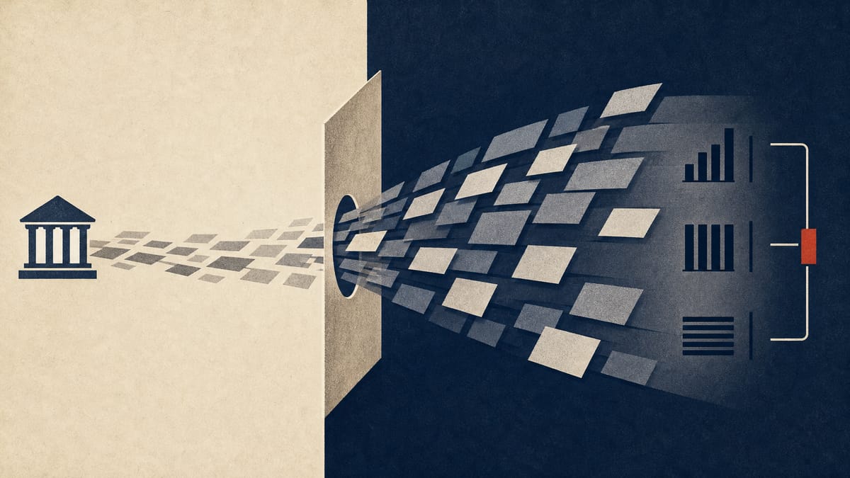 非居住者投資家による証券の処分超を表す、データブロックの対向する2本の流れの抽象的なエディトリアルグラフィック。流出側の流れが流入側より太い。