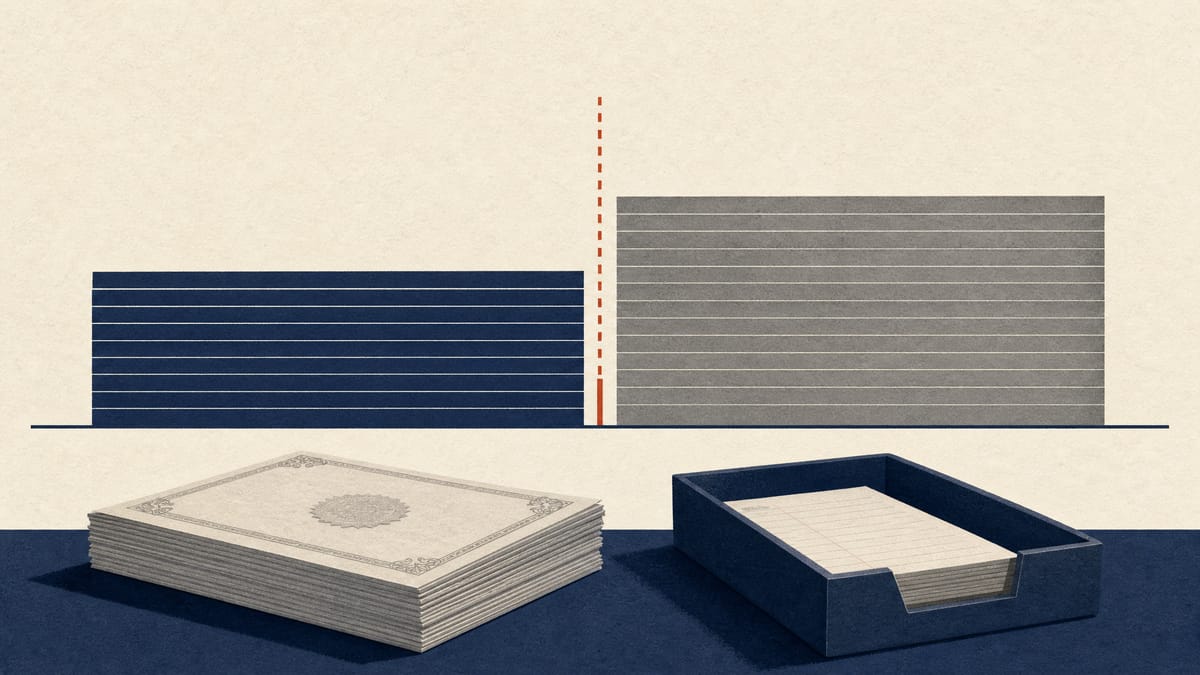 Stacked bars of voting blocks with a threshold marker beside share certificates and a settlement ledger tray, illustrating a tender offer ownership structure.